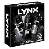 LYNX Black Trio Gift Set For Men Bodyspray 150 ml, Bodywash 225 ml & Antiperspirant 150 ml, Gift For Him, 3.0 count