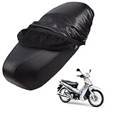 leather motorbike seat covers Compatible with Honda Scooters ANF 125 Innova,waterproof and dustproof,protection for all seasons(black)