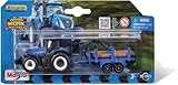Maisto Mini Working Machines NEW HOLLAND TRACTOR WITH TRAILER – 3” – Incredibly Detailed Die-Cast Replica Collectible Model
