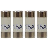 15 Amp Consumer Unit Fuses UK - BS1361 15A - For Fuses Carriers - Heaters and Heating Circuits - 4 Pack