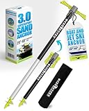 SandShark Patent Pending Supersport 3.0 Boat Anchor - Shallow Water Anchor Pole - Great Jet Ski Anchor, PWC Anchor, Pontoon Boat Accessories for Beach and Sandbar - Adjusts 29"-48" w/Case