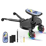 BugyKido Buggy Board with LED Wheels, Universal Buggy Board with Patterned Seat, Kiddy Board Compatible with 99% of Prams, for Toddlers from 2-6 Years (Load Capacity 25 KG)