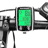Bike Computer Universal 19 Functions IP54 Waterproof Bicycle Speedometer Odometer Wired Cycling Computer Touch Screen with LCD Backlight Display, Auto Start/Stop for MTB Road Cycling Accessories