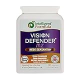 Meso Zeaxanthin Supplement - VISION DEFENDER MZ – High Strength Eye Vitamins Nutrients & Antioxidant Carotenoid for Ocular Health, Eye Care & Eyesight Support –Vegan (90 capsules/One-A-Day) Made in UK