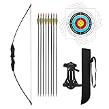 dostyle Recurve Bow and Arrows Set Teenagers Archery Beginner Gift for Outdoor Archery Training , Black,Red,Green
