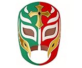 REY MISTERIO Multicolor Red/Green Lucha Libre Wrestling Mask Costume Wear, Adult (One Size)
