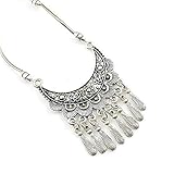 YAZILIND Vintage Ethnic Tibetan Silver Necklace Bohemian Style Party Jewelry Women Sweater Accessory
