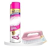 Carpet Cleaner Foam 600ml with Carpet Brush – Upholstery Cleaner for Fabric Sofa – Carpet Stain Remover for Old Stains – Pet Carpet Cleaner & Couch Cleaner Solution