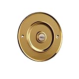 Byron 2207p3pvd 100mm Wired Circular Door Bell with Porcelain Push Coated Brass