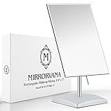 Large Free Standing Mirror for Bathroom Countertop, Dressing Table, Desk and Bedroom Vanity - True Frameless Face Mirror For Makeup and Shaving - 25 x 18cm