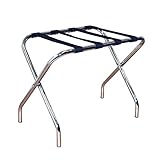 Harbour Housewares Folding Metal Luggage Rack - Chrome - Portable Folding Single Tier Home Bedroom Suitcase Foldable Suit Case Holder Travel Chest Storage Stand