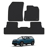 Citroen C5 Aircross (2019+) Rubber Car Mats Accessories Tailored Fit Compatible Accessory Waterproof Protection Non-Slip Floor Mats Full Coverage Durable Front Rear Set Coverage with Clips