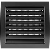 Vent Systems 150 x 150 mm / 6 x 6 Inch Anthracite Square Louvered Air Supply Vent Cover - Dryer, Air Conditioner Vent Cover, HVAC Exhaust Ventilation Grille for Bathroom, Home, Kitchen