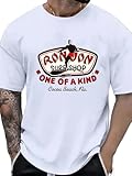 T Shirt Ron Jon Men's Pure Cotton White Tee with Red & Black Ron Jon Surfshop Graphic