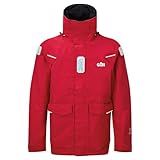 Gill Mens OS2 Offshore Sailing Jacket - Water & Stain Repellent (Red, 3XL)