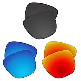 EZReplace Lenses Replacement Compatible with Arnette Hypno AN4274 Sunglasses (Polarized Lenses) - Fits Arnette Hypno Frame (Carbon Black+Ice Blue+Fire Red)