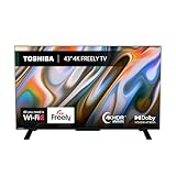 Toshiba 43UV2F53DBU 4K Smart VIDAA TV, Ultra HD, HDR10, Freely, Disney+, Prime Video, Netflix, Dolby Atmos, Dolby Vision, Sound by Onkyo, Works with Alexa, Works with Google Assistant, VIDAA Voice