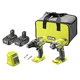 Ryobi R18PD3RID-213S 18V ONE+ Cordless Combi Drill and Impact Driver Starter Kit (2X 1.5Ah)