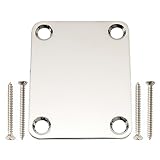 Musiclily Pro 4-Bolt Steel Neck Plate for Stratocaster Telecaster Electric Guitar or Bass, Nickel