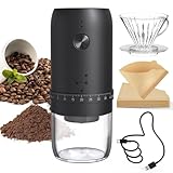 CIRCLE JOY Electric Coffee Bean Grinder, Portable Cordless Conical Burr Coffee Grinder with 40 Gears Adjustable Settings, USB Rechargeable and Washable Container