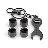 YBERLAOBAN Automobile Alloy Tire Dustproof Cap for VW Golf Mk5 2003-2009, Wheel Valve Dust Caps with Keyring Spanner, Premium with Sealing Rubber