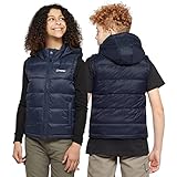 Berghaus Kid’s Burham Gilet with Hood & 2 Pockets, Water-resistant & Durable Ripstop Fabric, Lightweight & Insulated Bodywarmer for Boys & Girls (UK, Age, 7 Years, 8 Years, Regular, Navy)