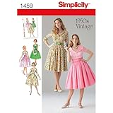 Simplicity 1459 Size U5 Misses and Miss Petite 1950's Vintage Dress Sewing Pattern, U5 (16-18-20-22-24), White