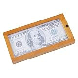 SUPERFINDINGS 1 pc Dollar Bill Display Case Wooden Shadow Box Banknote Postcard Collection Storage Box Antique Display Stand Currency Holder Memorial Photo Display Frame