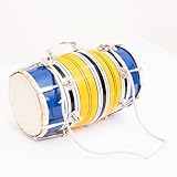 12 Inch Medium Handmade Wooden & Leather Classical Indian Folk Tabla Dholak Drum Set With Adjustable 14-Bolts & Tuning Spanner, Hand Percussion World Musical Instruments For Musicians Punjabi Dholki