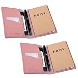 Wisdompro Journal Cover, 2 Pack PU Leather Notebook Cover for Field Notes,or Other 3.5" x 5.5" Pocket Notebooks - Pink