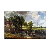 John Constable Painters' Works「The Hay Wain」Printed Canvas Poster Picture Print Wall Art Painting Canvas Artworks Gift Idea Room Aesthetic 08x12inch(20x30cm)