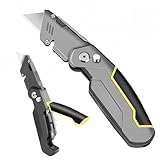 Heavy Duty Folding Utility Cutter Utility Multitool Pocket Tool with 3 pc Stainless Steel Replaceable Accessory with Belt Clip for Craft Tradesman Tool,Camping,Simple Repair