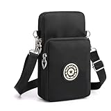 DuoLmi Women Crossbody Phone Bag, Women Girls Zipper Waterproof Nylon Crossbody Bags Wallet Cellphone Purse Shoulder Bag Wristlet Handbags Small Cross Body Bag for Women (Black)