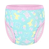 LittleForBig Soft Silky Underwear Comfortable Washable Reusable Adult Training Pants - Full Print Baby Parade Green M