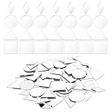 DIVINA VITAE 120Pcs Small Mirrors for Crafts 4 Shapes Mosaic Glass Pieces 1 Inch Mini Mirror Tile for DIY Crafts Home Wall Art Disco Balls Crafts