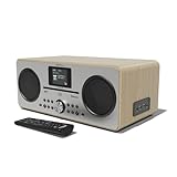 DAB/DAB+ & FM Digital Radio with CD Player | Bluetooth & USB MP3 Player | Premium Sound | Remote Control | Mains Powered | Perfect for the Home or Office | AZATOM Trinity D3 (Oak)