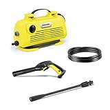 Kärcher K 2 Horizontal Pressure Washer, Pressure: max. 110 bar, Flow Rate: 360 l/h, Area Coverage: 20 m²/h, Water Filter, Weight: 3.5 kg, high-Pressure Hose and Gun, Vario Power Jet Spray Lance