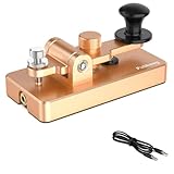 Putikeeg Mini CW Morse Key Double Paddle Morse Code Keyer in Aluminium Alloy for Morse Practise Beginner CW Telegraph Shortwave Radio 9,5×4,7×4,3cm