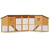 Cadoca Chicken Coop with Run | Wooden Hen House | Outdoor Rabbit Hutch with 2 Removable Drawers and 2 Floors | 4.43m (14.5 Ft)