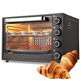 40L Commercial Pizza Oven - 1500W Electric Countertop Oven with Precise 90-230°C Temp & 60 Min Timer, 4-in-1 Toaster/Bake/Broiler for Restaurant and Home Kitchens
