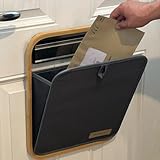 Mail More® Front Door Mail Parcel letter Catcher Cage No Screws - Black Mail Catcher for Letterbox - Post Parcel Holder - Indoor Mail Catcher - Parcel - Bamboo Frame Post Holder