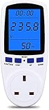 Power Meter Plug Energy Monitor Watt Backlight LCD Display Electricity Usage Consumption Analyzer Voltage Amps Wattage KWH Outlet Socket, Updated Version 180° Viewing Angle