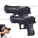 Prank Water Gun, Two-Way Water Gun Water Pistols for Kids, Manual Water Soaker Gun Reverse Water Guns, Creative Water Blaster Prank Trick Ideas for Water Battle Fun (Black 2pcs)