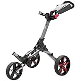 PowaKaddy Unisex 2022 Micra Push Cart Golf Trolley - Gun Metal/Red - One Size