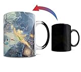 Morphing Mugs Disney - Peter Pan - Tinker Bell - Fly to Neverland - One 11 oz Color Changing Heat Sensitive Ceramic Mug – Image Revealed When HOT Liquid Is Added!