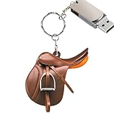 Zunishaone Acrylic Saddle Keyring - Min Horse Saddle Car Ornament | Flat Saddle Keyring for School Bag Backpack Gift for Rider and Horse Lover