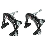 Bike Brake CYSKY, Bicycle C-Type Brakes Calipers, Aluminum Alloy Front & Rear Side Pull, Long Arm Pliers Brake Set for Road Bike, Folding Bike (Black)
