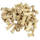 Kids B Crafty Cotton Reels & Wooden Bobbins – 30 Loose Parts for Early Years, Montessori & EYFS Activities – Threading Toys, Fine Motor Skills & Open Ended Play – 15–50mm Sizes