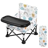 LADIDA Portable Baby High Chair with Removable Tray - Foldable Travel Highchair with Travel Bag,Folding Booster Feeding Chair for Indoor Outdoor, Beach, Picnic 303