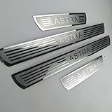Fransande 4 Pcs Stainless Steel Car Door Sill Protector for Op-el Vauxhall ASTRA G H J K GTC 2010-2020, Auto Welcome Pedal Kick Plates Scuff Guard Styling Decoration Accessory,Silver
